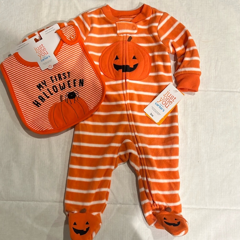 Baby’s 1st Halloween bib and onesie